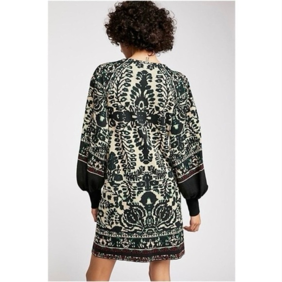 Free People Music And Lyrics Bishop Sleeve Mini Sweater Dress Size XS - Picture 3 of 11